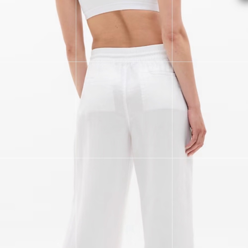 Athleta Retreat Linen High Rise Wide Leg Pant White Size Small - Never Worn - Picture 10 of 12